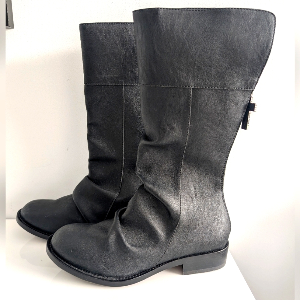 Kat Von D KVD Slayer Black Leather Women's Boots Brand New